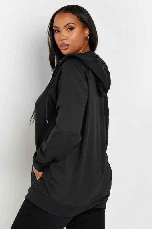 Black Essential Zip Through Hoodie detail 2