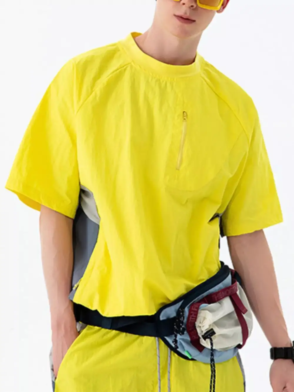 Contrast Round-Neck Short-Sleeve T-Shirt