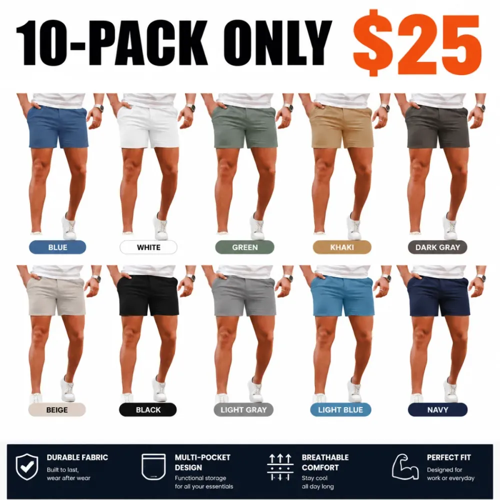 Men's 5 Inch Casual Stretch Slim Fit Chino Shorts