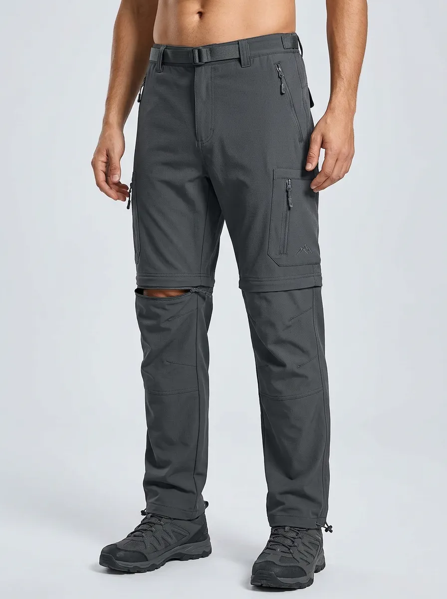 Men's Range Hiking Mountain Graphic Waterproof Zip-Off Tactical Cargo Pants