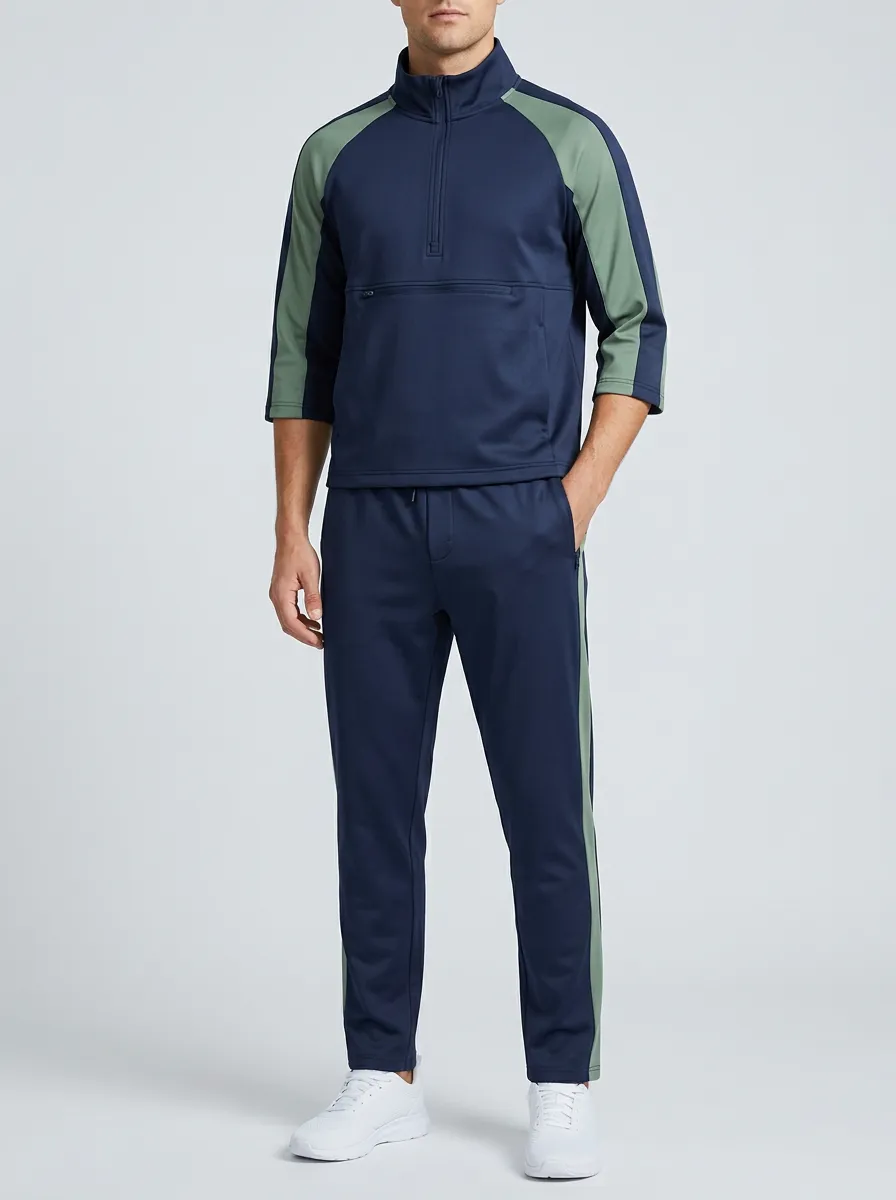 Men's Effortless Colorblock Matching Sports Set