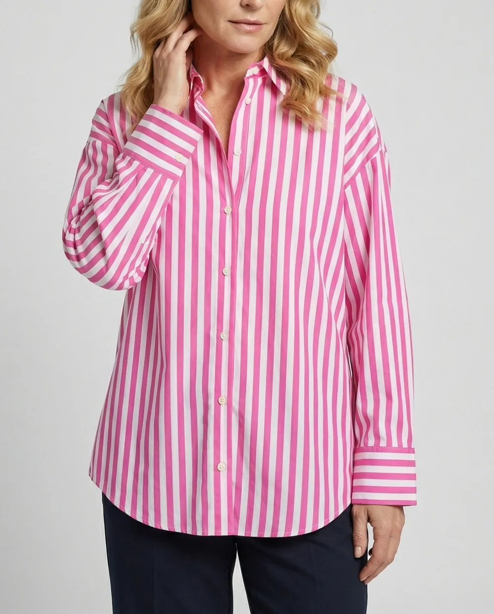 Lightweight Striped Relaxed Blouse