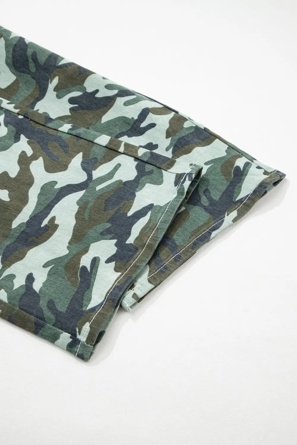 Women's Camouflage Print Wide Leg Drawstring Denim Pants