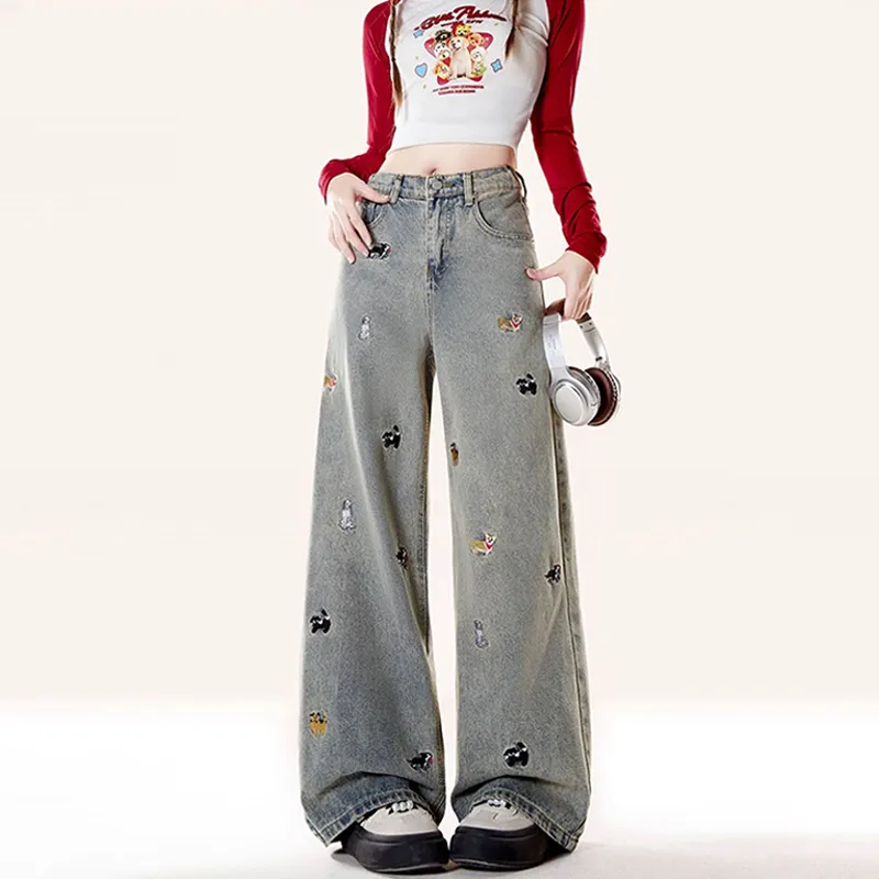 Puppy Wide Leg Jeans
