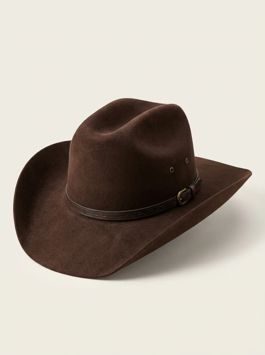 Understated Brown Felt Cowboy Hat