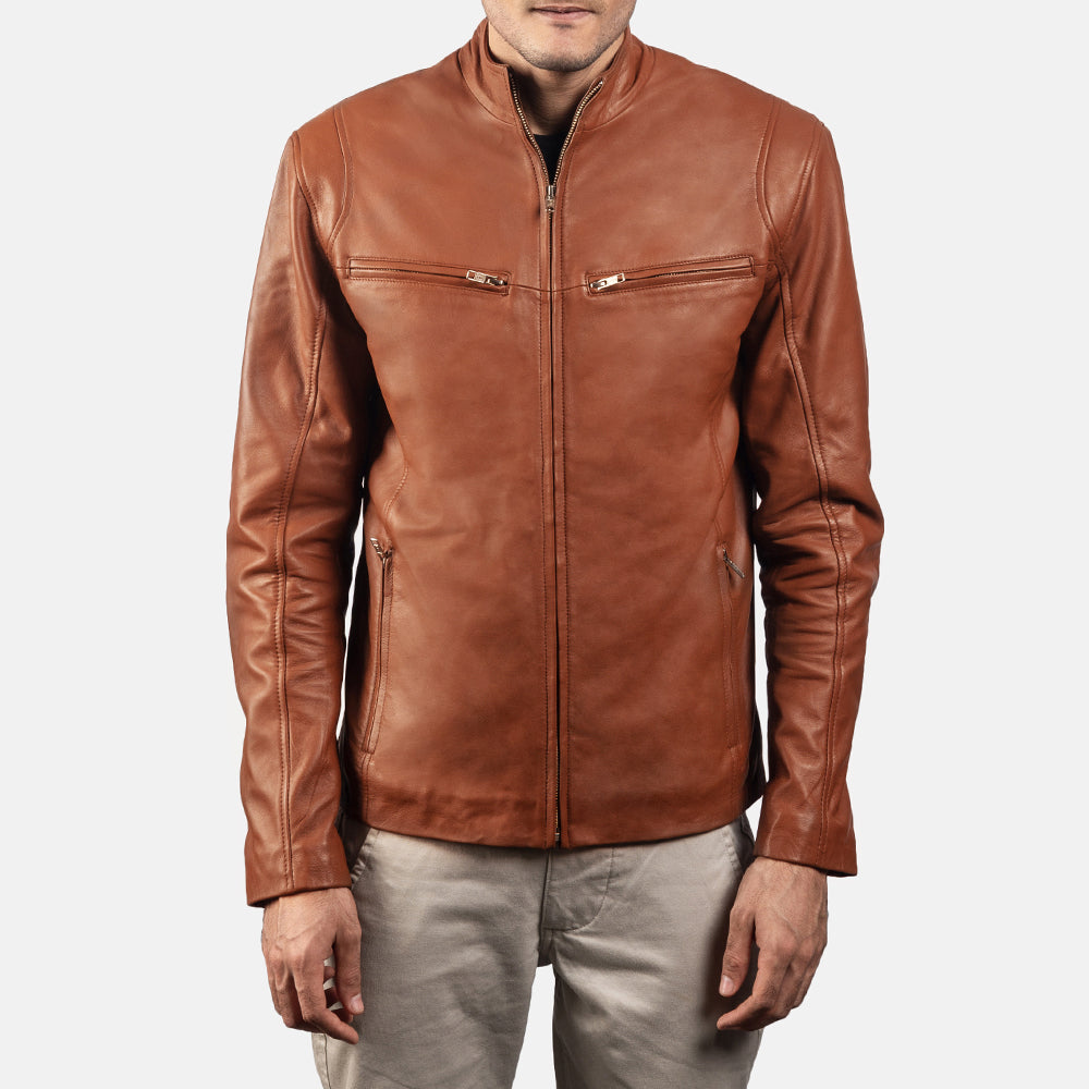 Men's Classic Refined Biker Leather Jacket