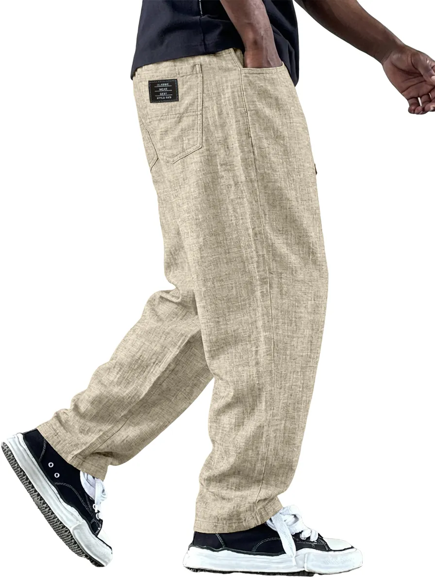 Structured Linen Blend Pants