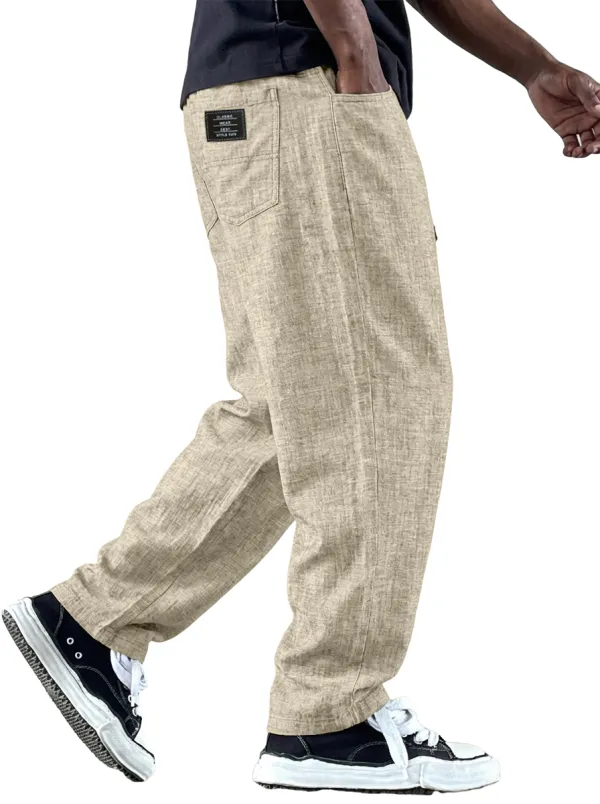 Structured Linen Blend Pants