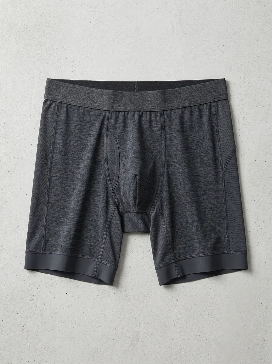 Men's Charcoal Heather Paneled Boxer Briefs