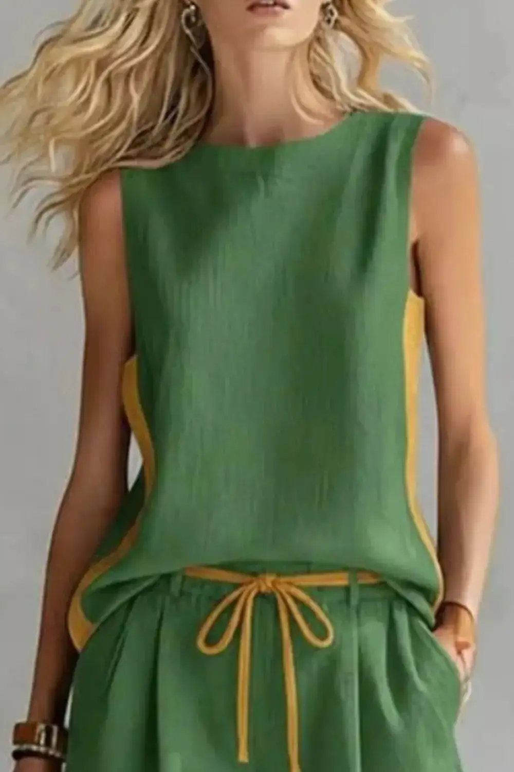 Contrast Trim Tank and Shorts Set