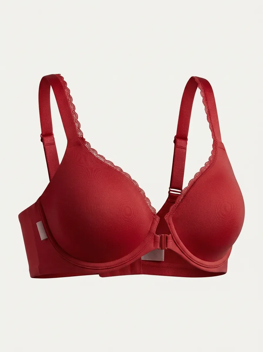 Women's Classic Front-Closure Lace-Trim Bra