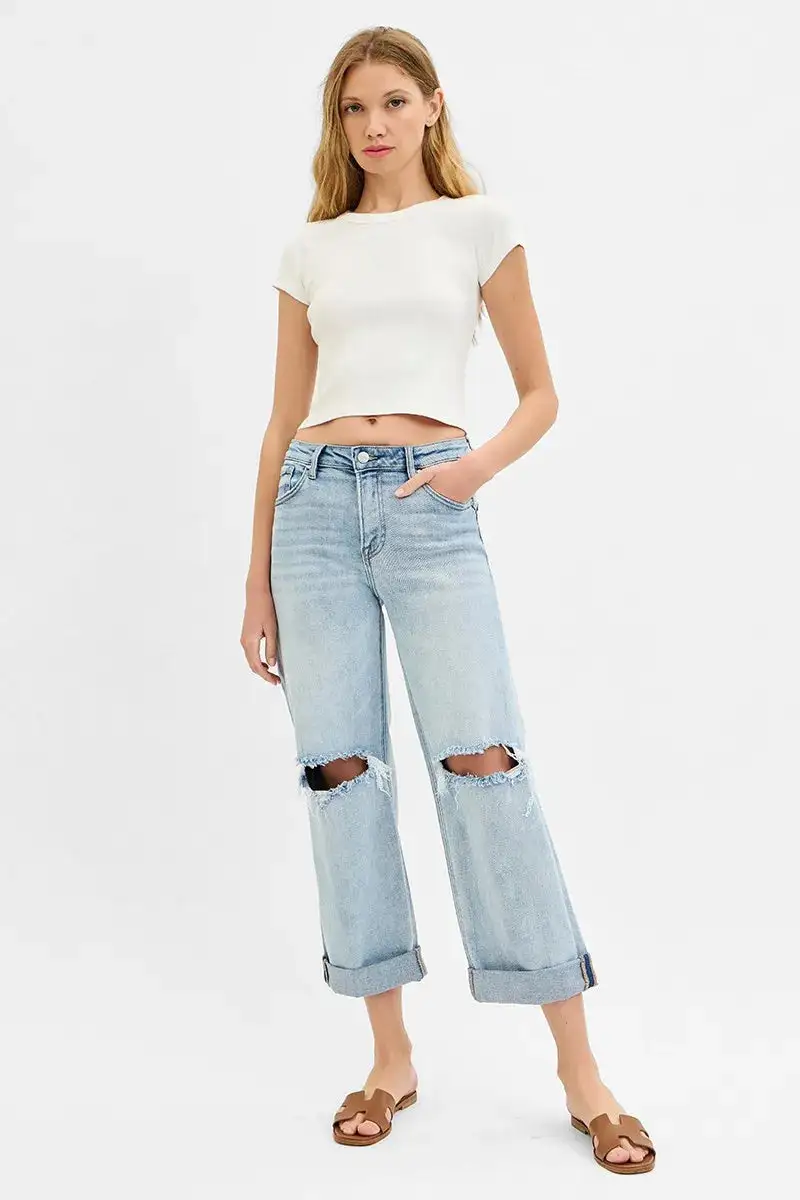 Polished Mid Rise Denim Jeans