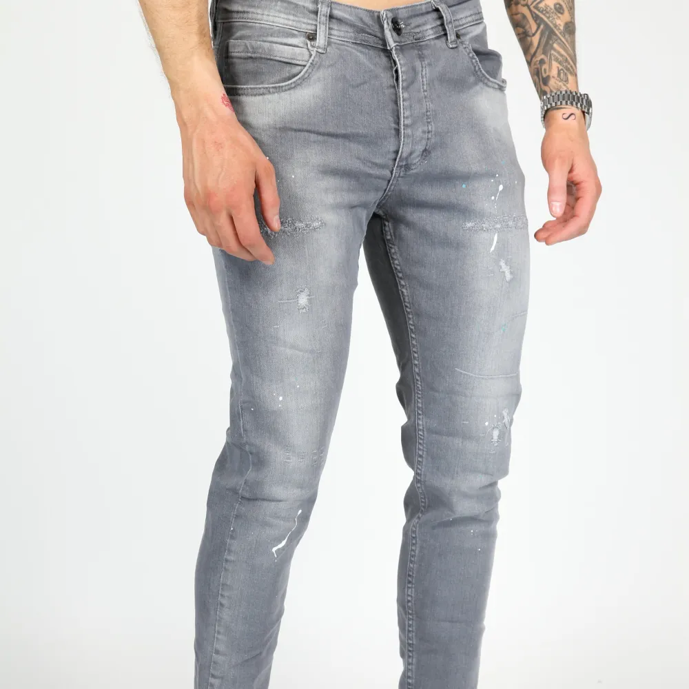 Everyday Paint Detail Skinny Fit Distressed Jeans