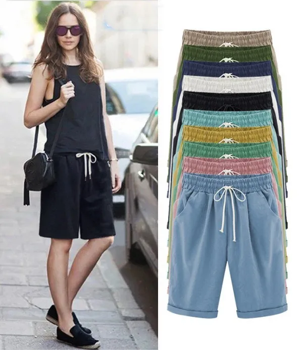 All Colors 10-Piece Set Only $5.99-Elastic Waist Casual Comfy Summer Shorts
