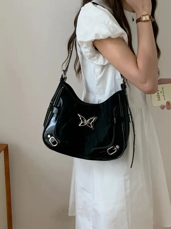 PU Leather Shoulder Bag – Structured Everyday Tote with Adjustable Strap