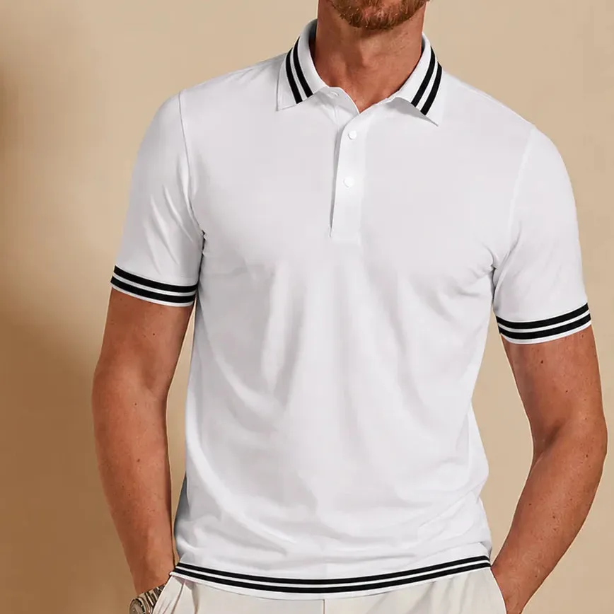Casual Performance Short Sleeve Button Up Polo Shirt