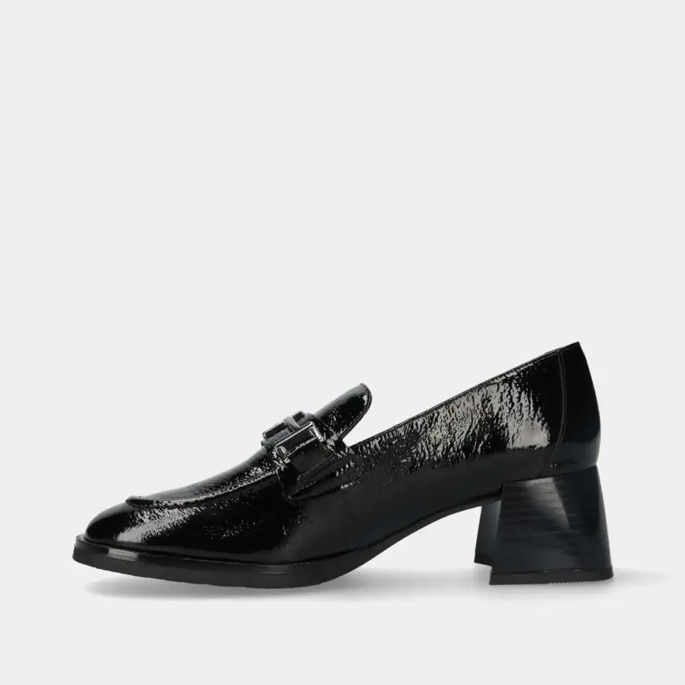 Leather Block Heel Comfort Heeled Loafers
