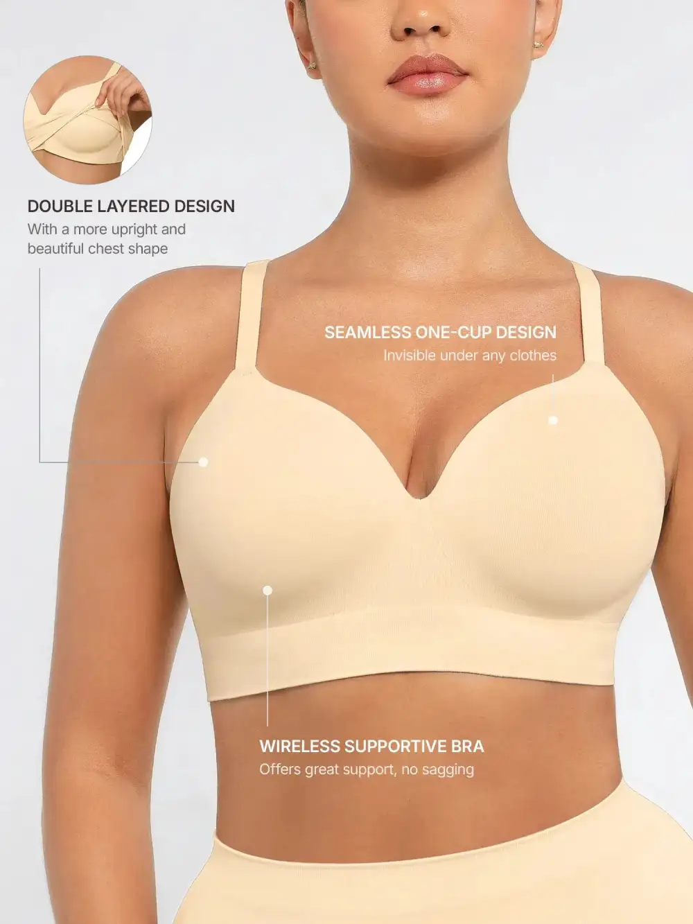 Seamless Wireless Support Bra