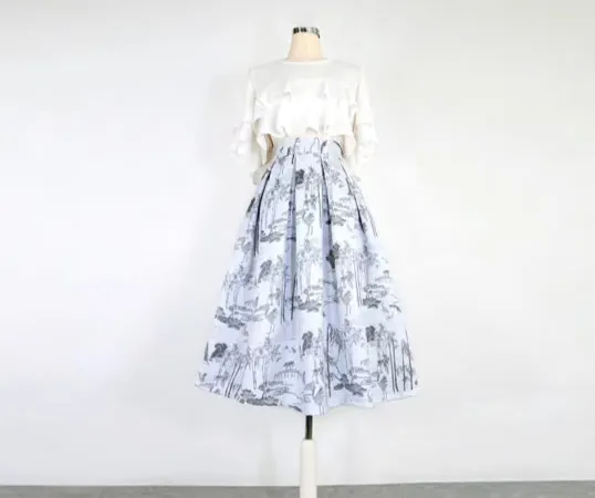 Airy Comfort Everyday Casual Embroidered Skirt