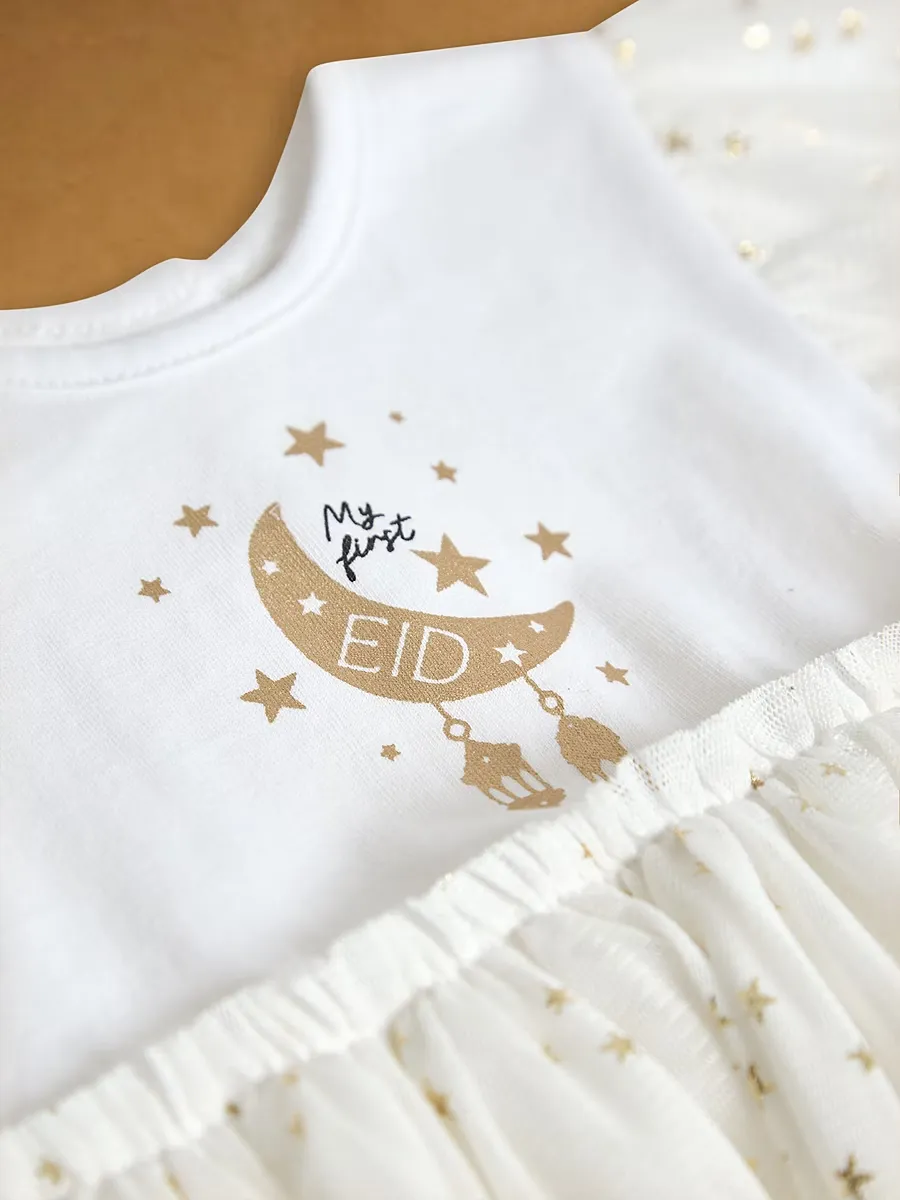 White My First Eid Dress