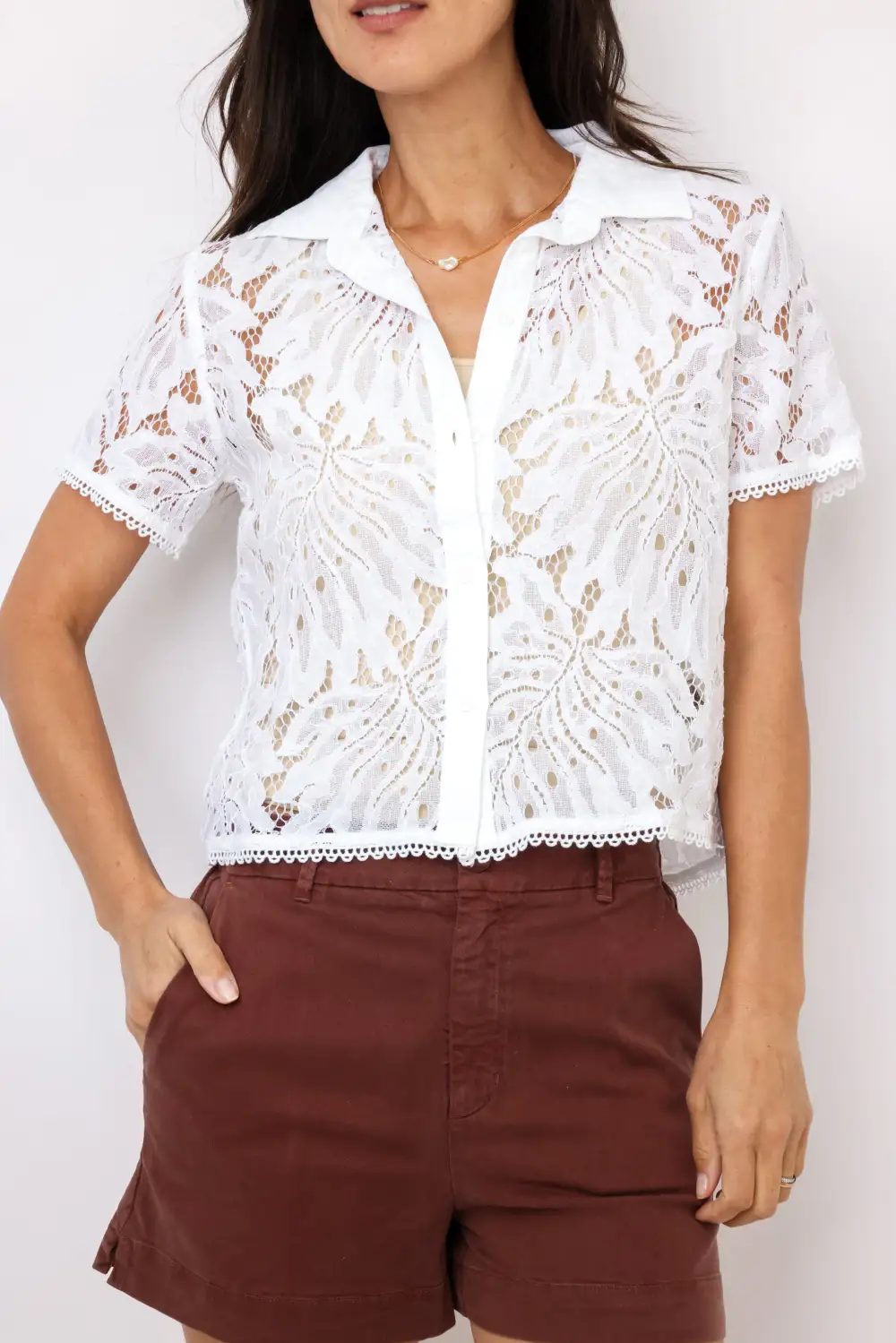 Notched Collar Shirt