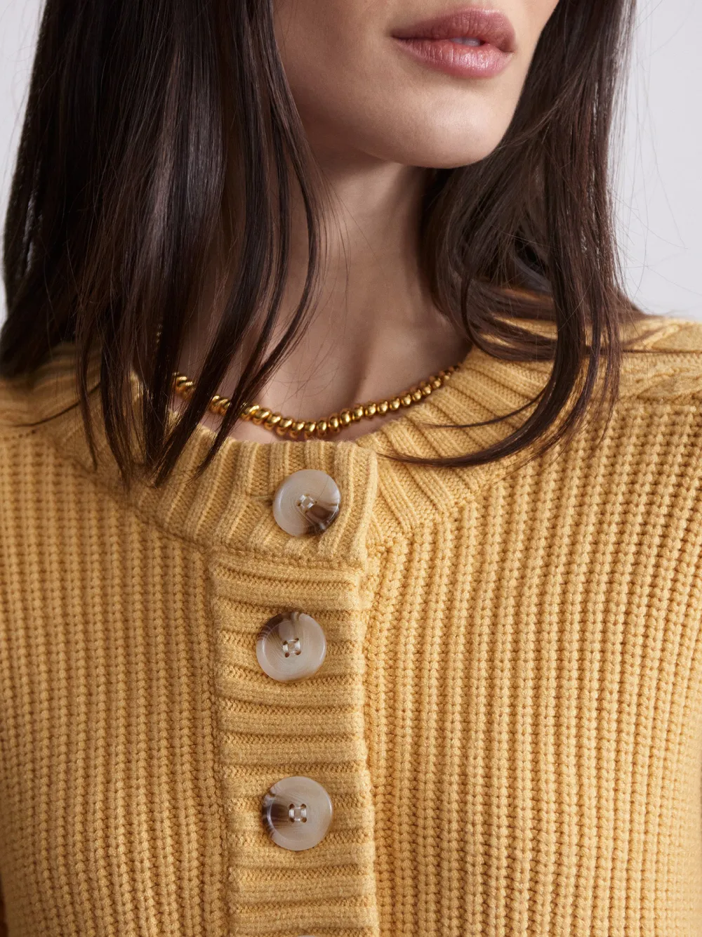 Button Crew Neck Sweater