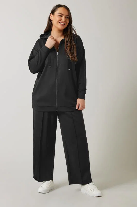 Black Luxe Zip Through Hoodie detail 1