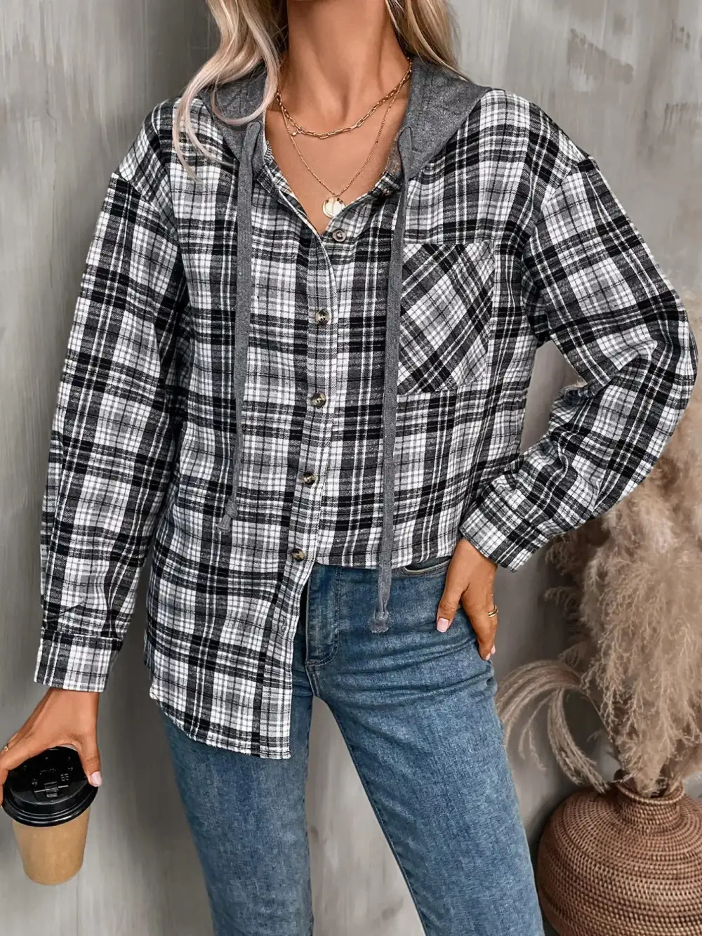 Button-up Plaid Shirt