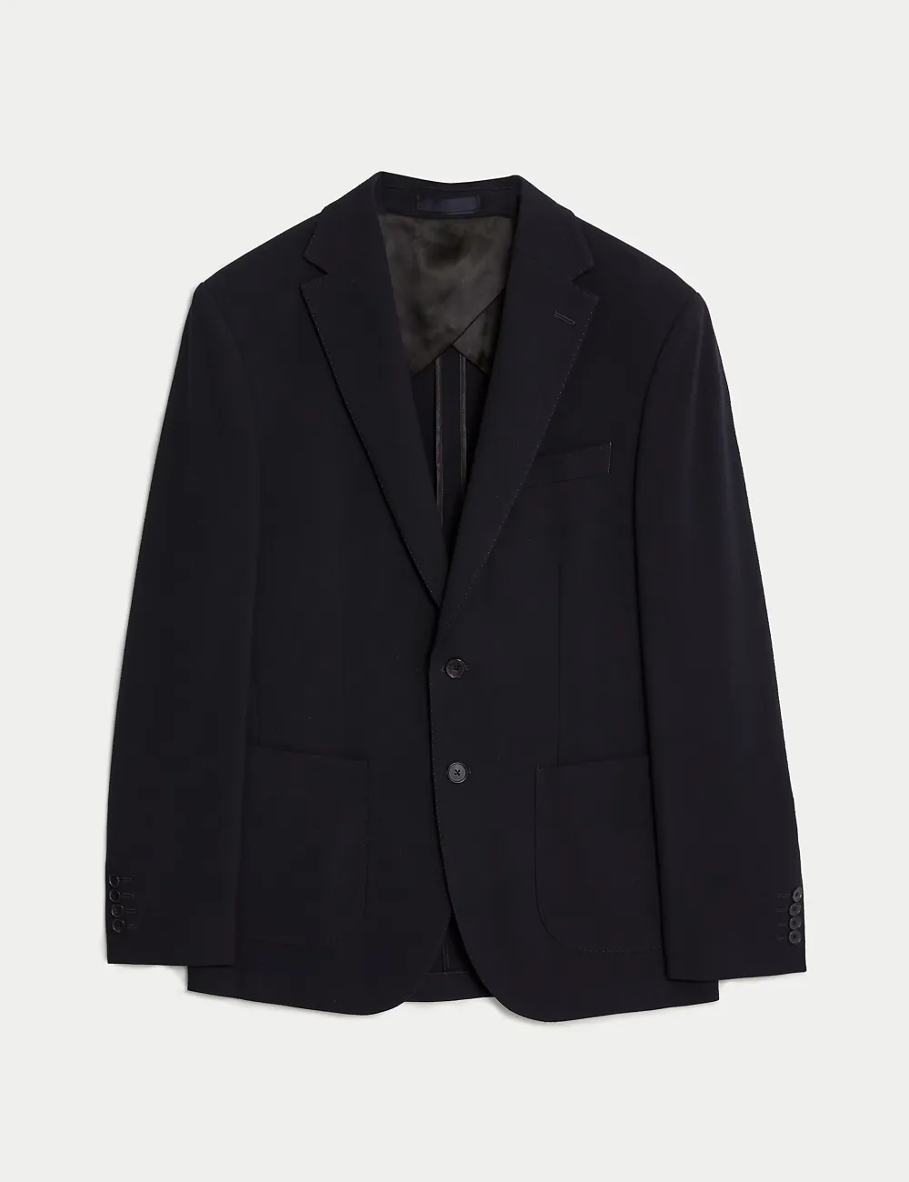 Men's Black Textured Stretch Formal Blazer