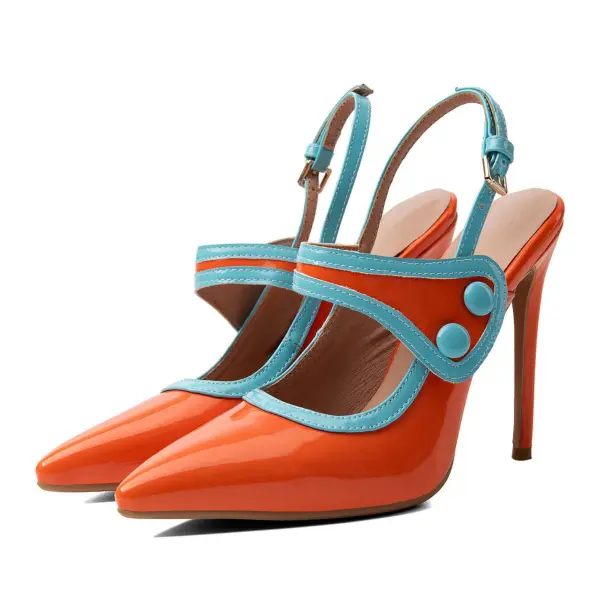 Minimal Pointed Toe Stiletto Slingback Pumps