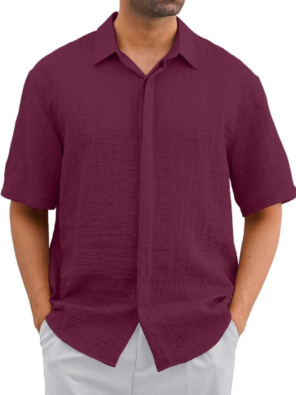 Everyday Layered Short Sleeve Button Front Shirt