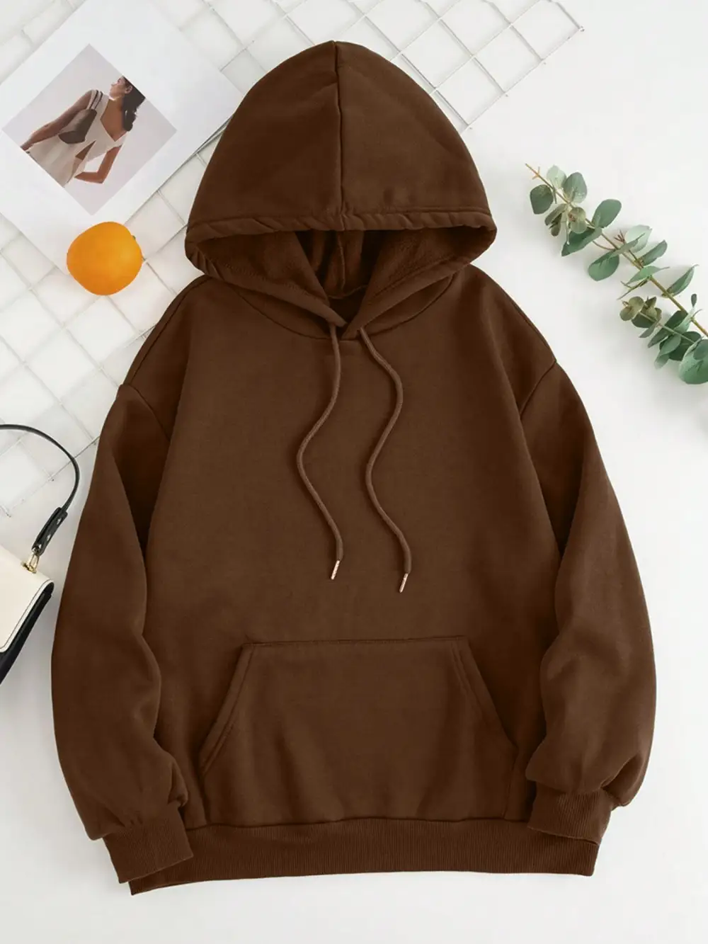 Refined Drawstring Pocketed Hoodie