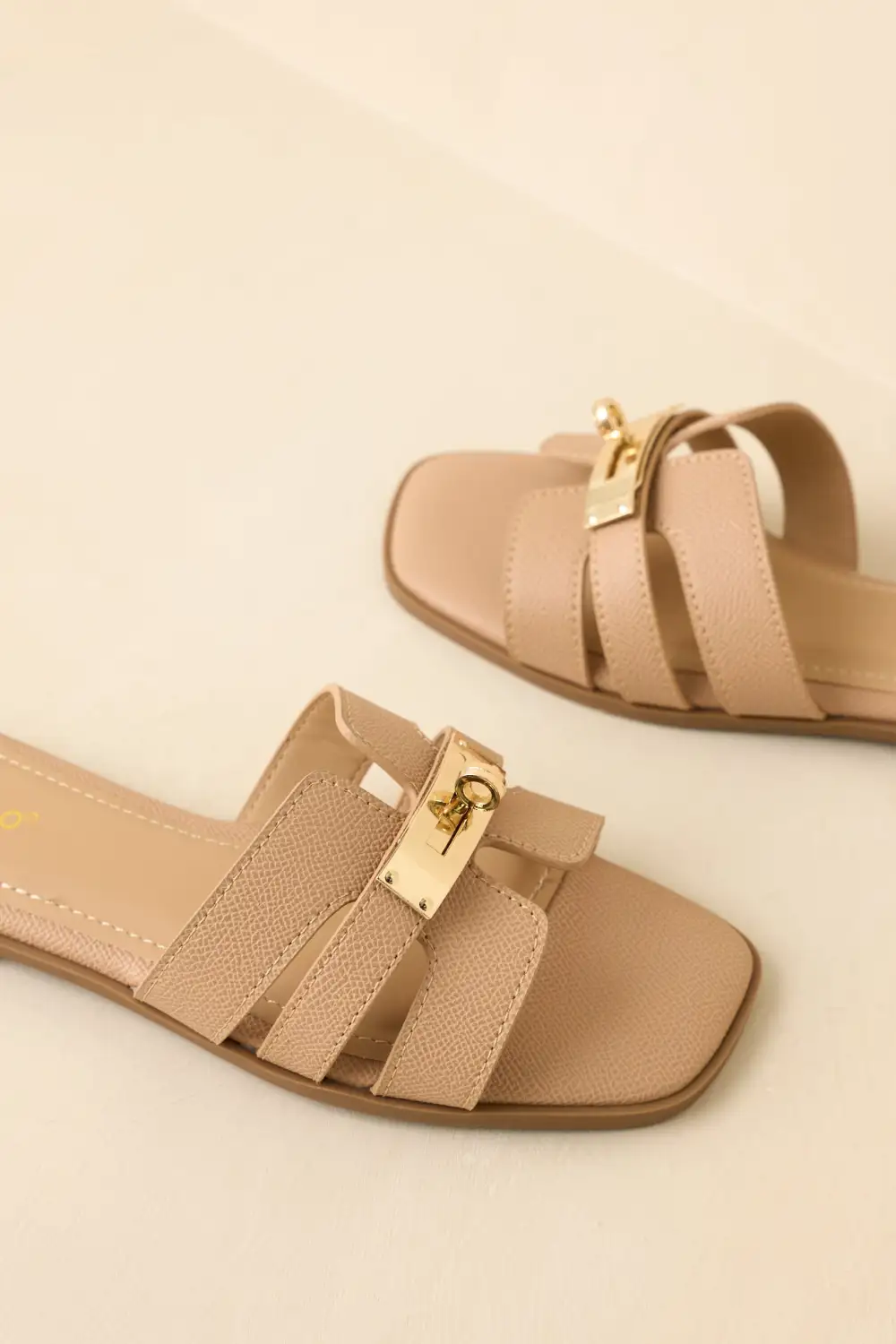 Softened Faux Leather Leather Sandals