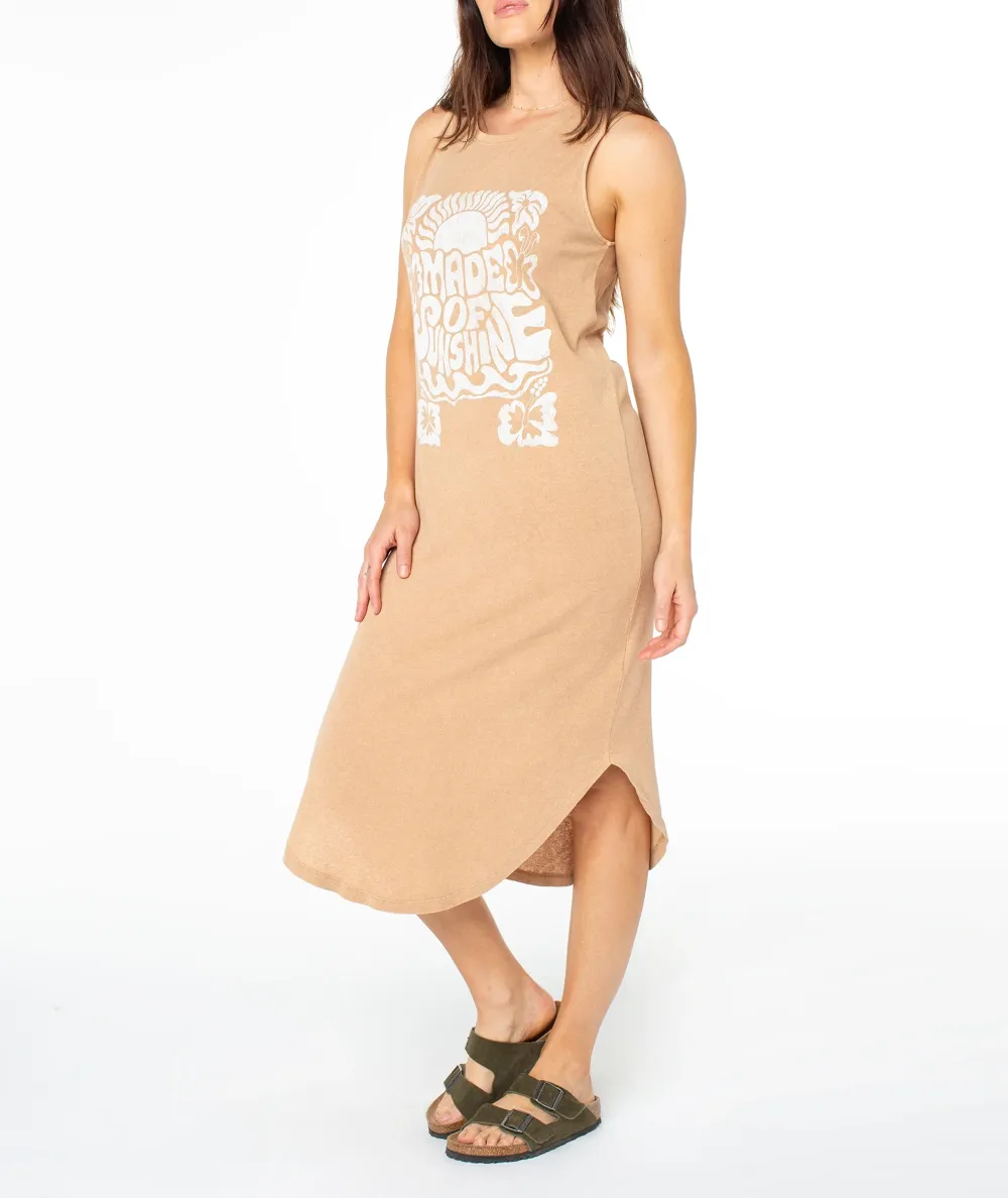 Printed Sleeveless Round-Neck Long Dress