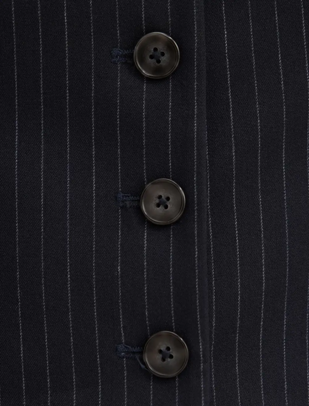Navy Pinstripe Sleeveless Button-Down Waistcoat