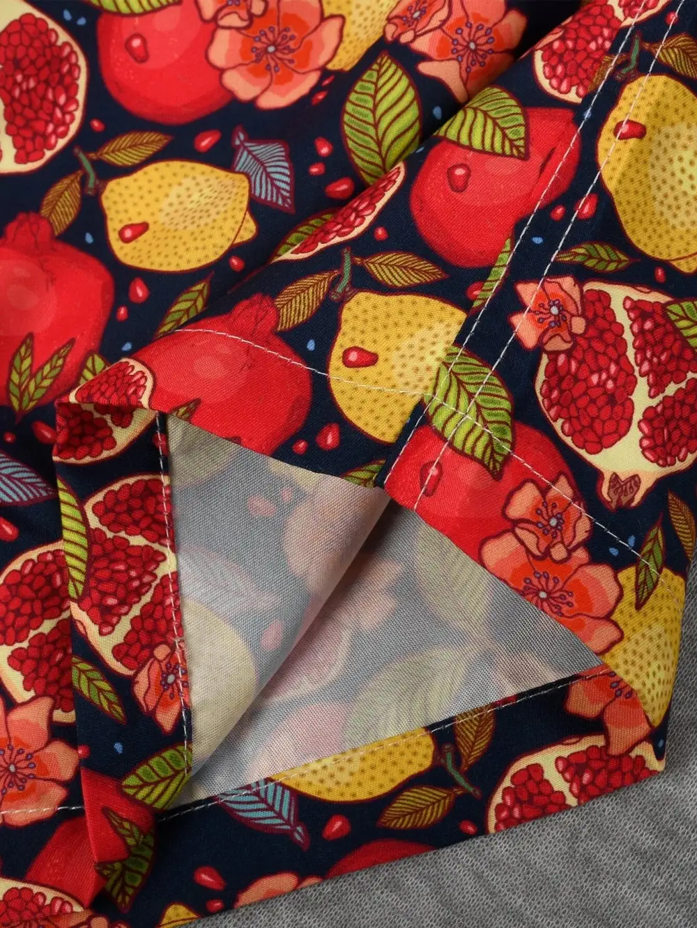 Men's Lemon and Pomegranate Print Swim Trunks