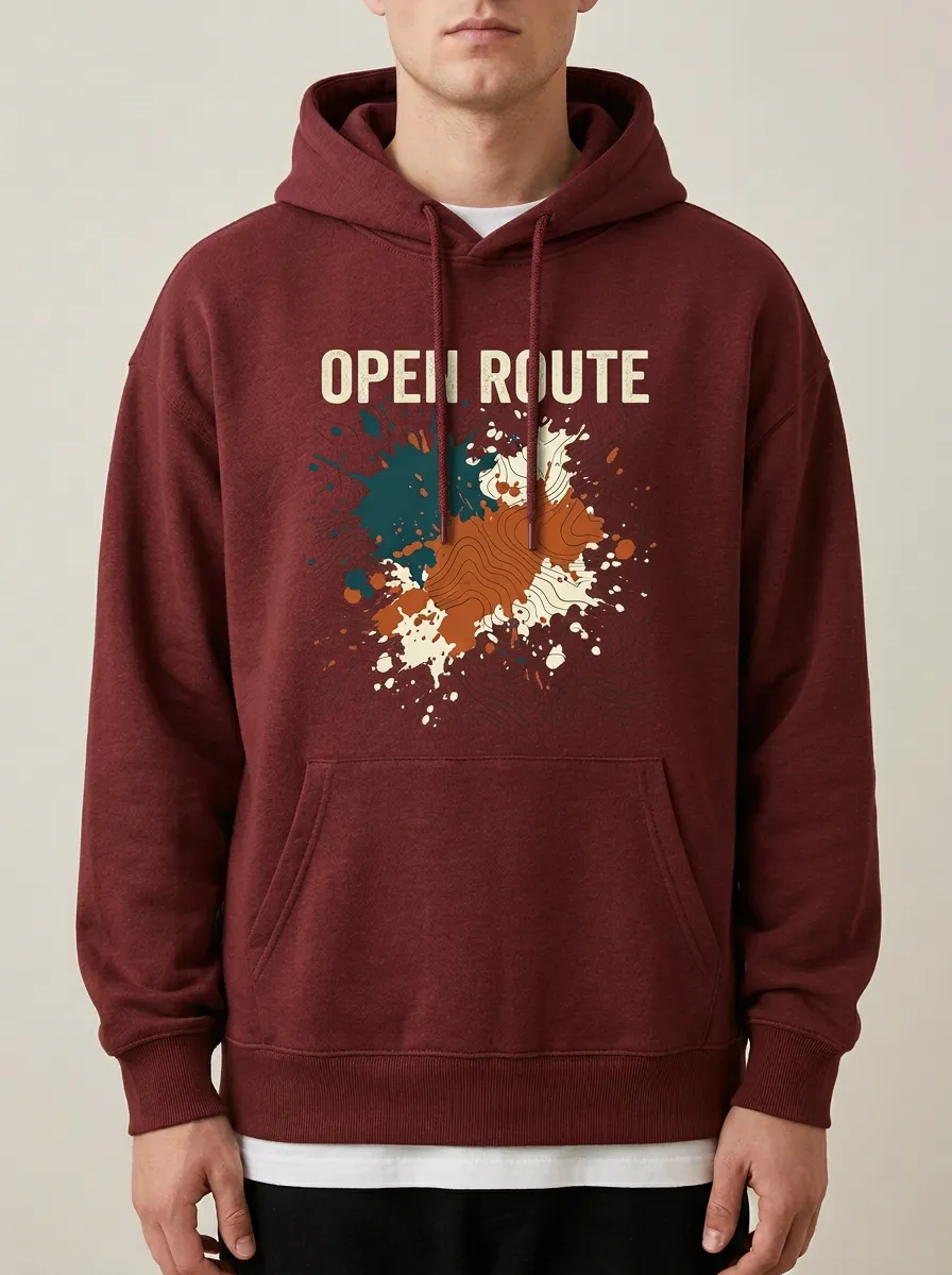 Men's Topographic Line Graphic Pullover Hoodie