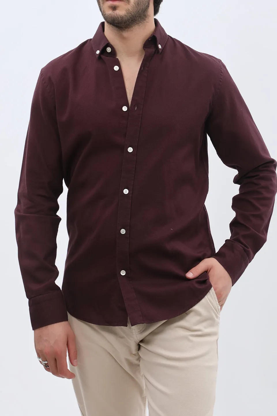 Weekend Long Sleeve Cotton Basket Weave Men's Button Down Shirt