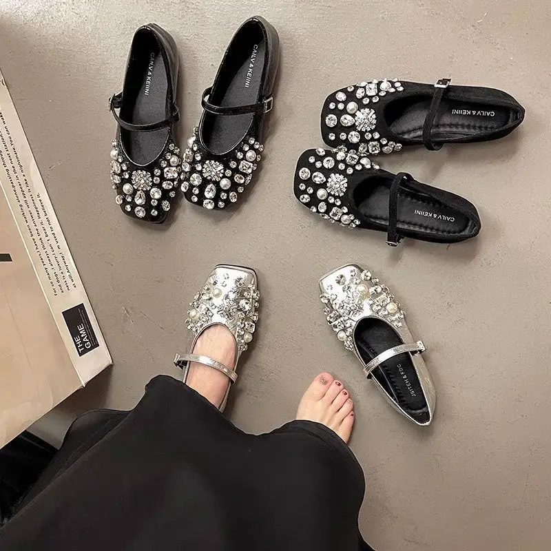 Adjustable Strap Low Heel Shoes