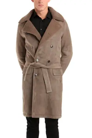 Suede Shearling Double-Breasted Jacket