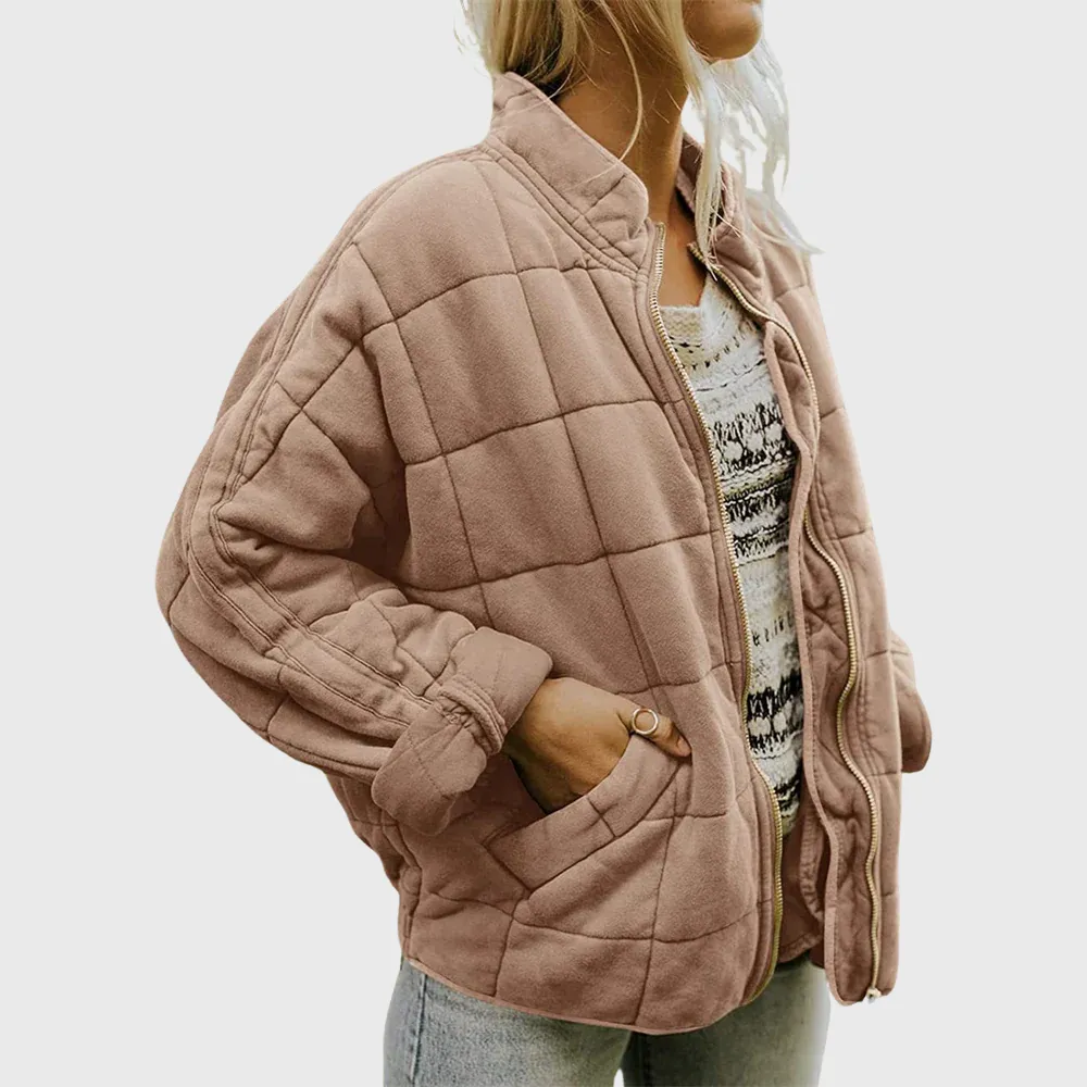 Padded Zip Front Tailored Jacket