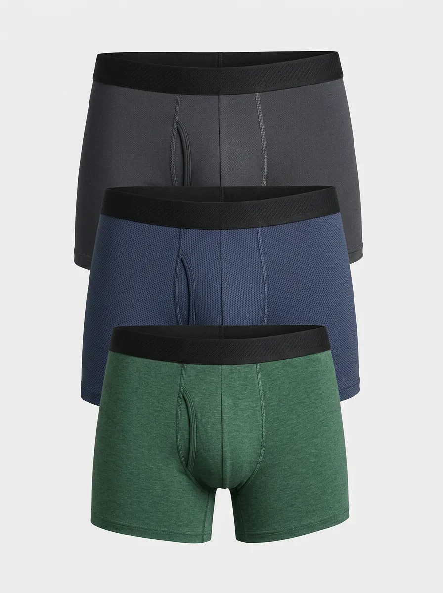 Minimal Solid Three-Pack Boxer Briefs