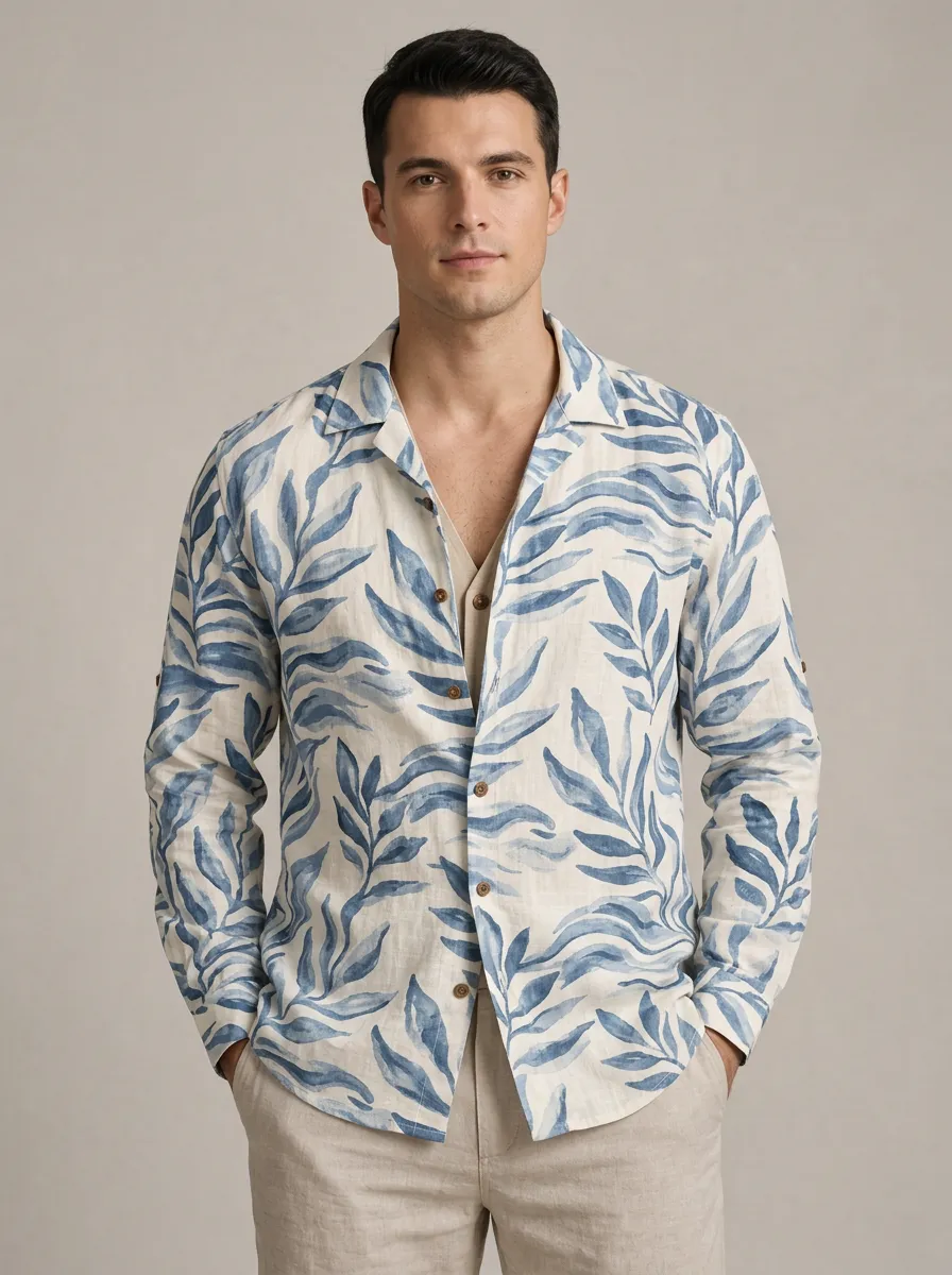 Men's Leaf Refined Printed Shirt