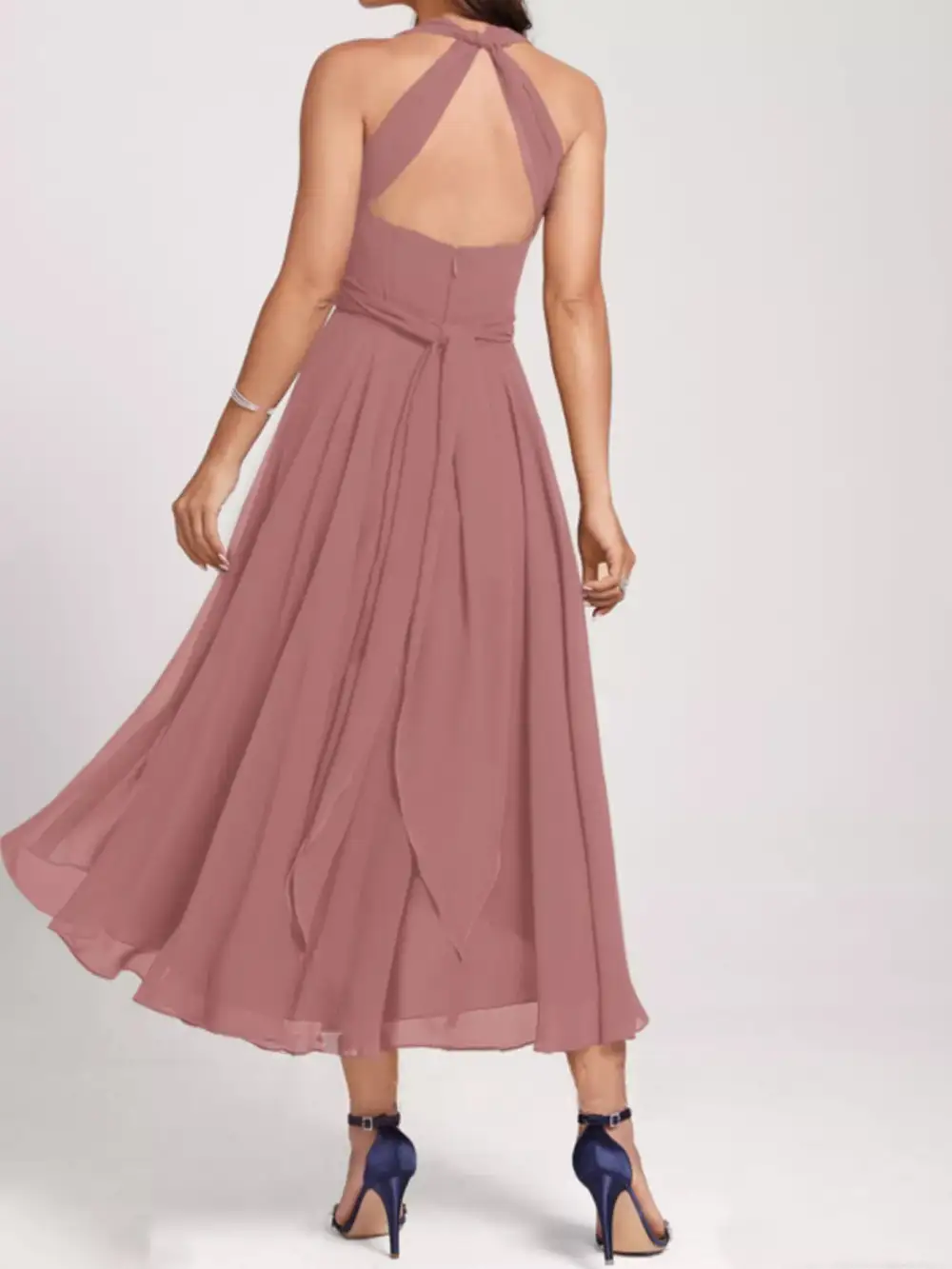 Elegant A Line Midi Dress