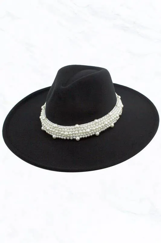 Big Brim Peach Heart Top Jazz Pearl Hat