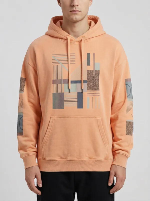 Men's Classic Geometric Abstract Art Print Hoodie