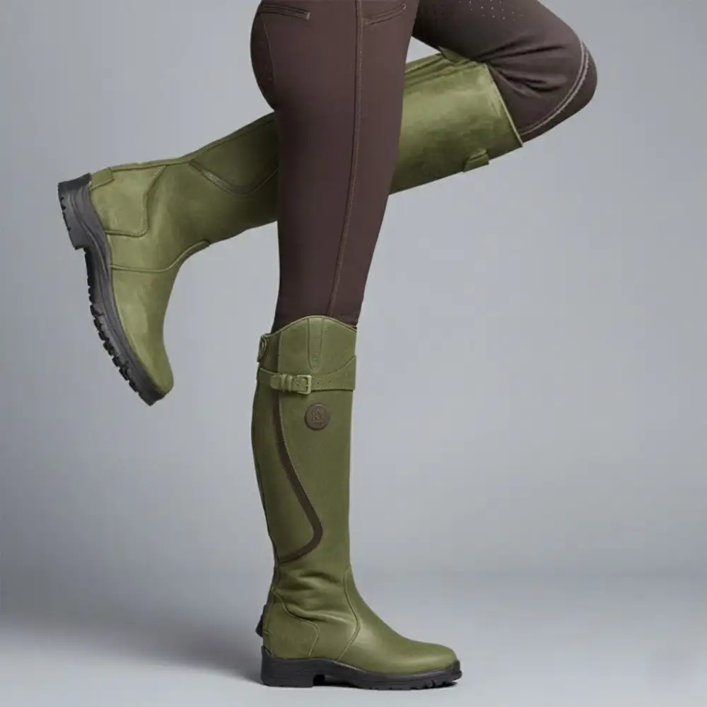Leather Knee Tall Boots Waterproof Flat Boots Everyday Wear