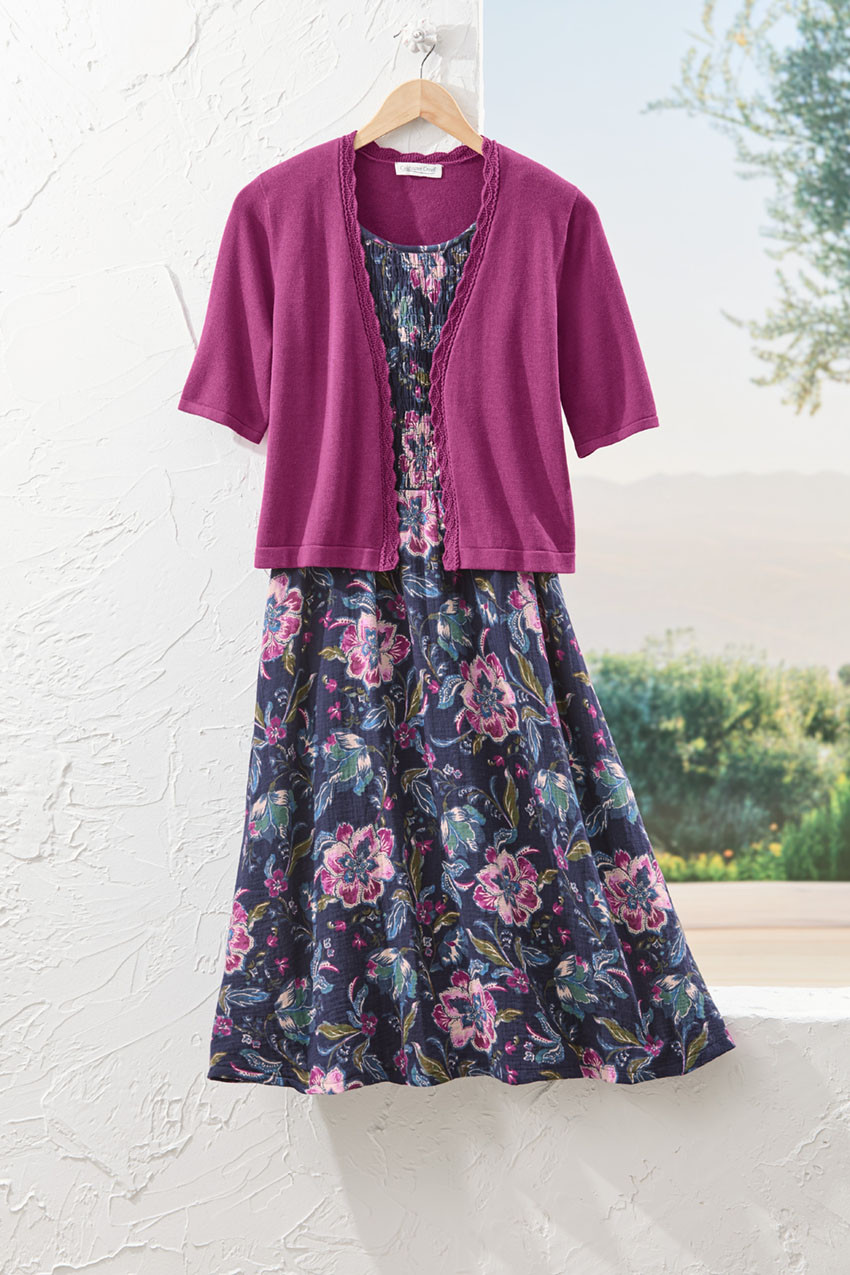 Garden Splash Smocked Gauze Dress