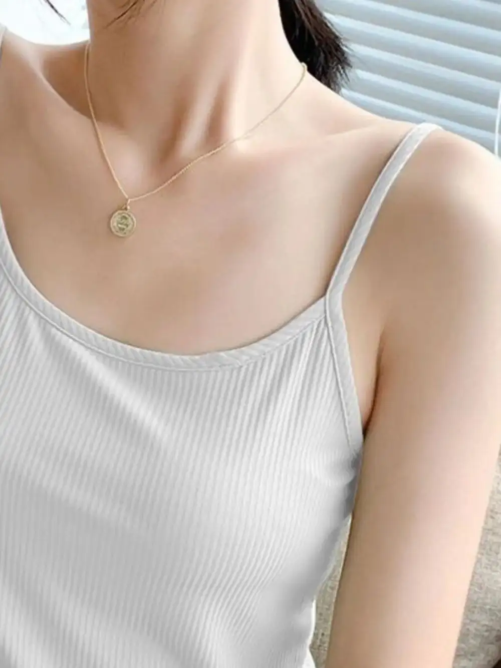 Scoop Neck Cami Top With Ribbed Texture