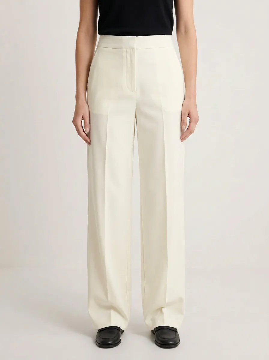 Streamlined Tailored Wide-Leg Trousers